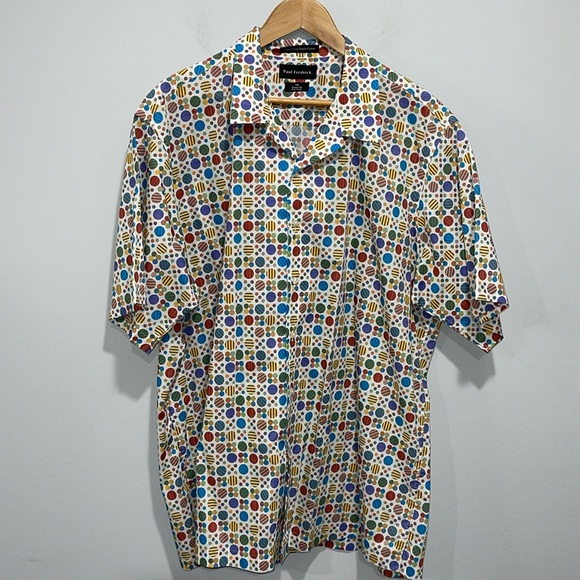 Paul Frederick short sleeve shirt size XXL classic fit cotton multicolor casual - Picture 1 of 10